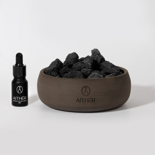 B Ceramic Bowl Volcanic Stones Mineral Diffuser