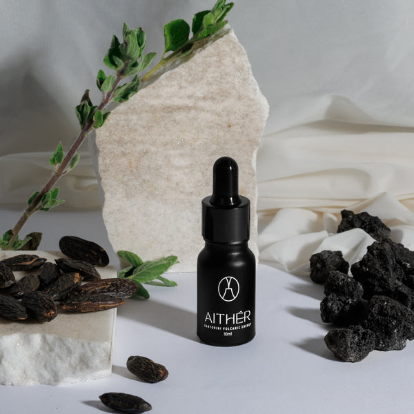 Volcanic stone diffuser set with fragrance oils from Santorini