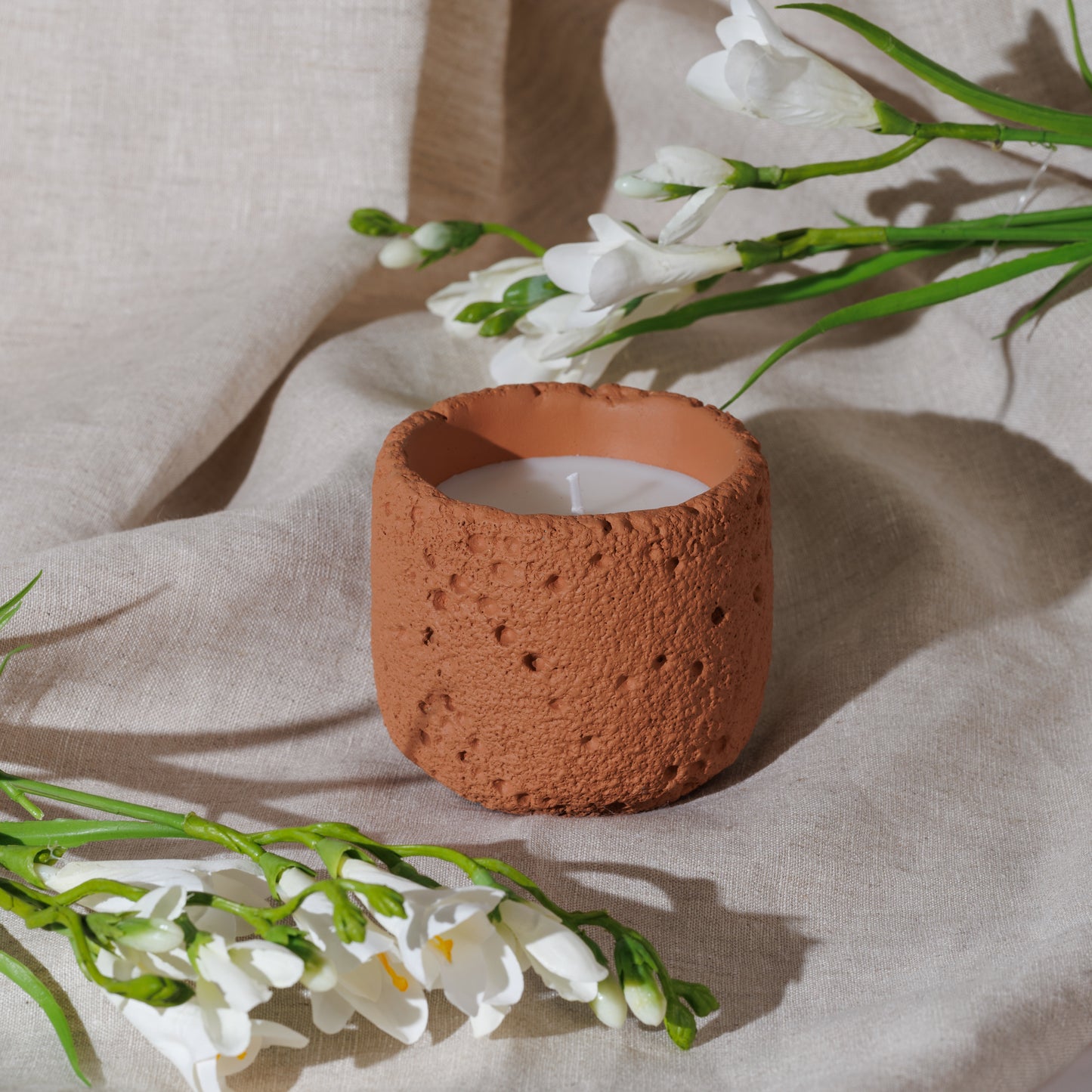 Scented Stone Cement Candle Gardenia Rose