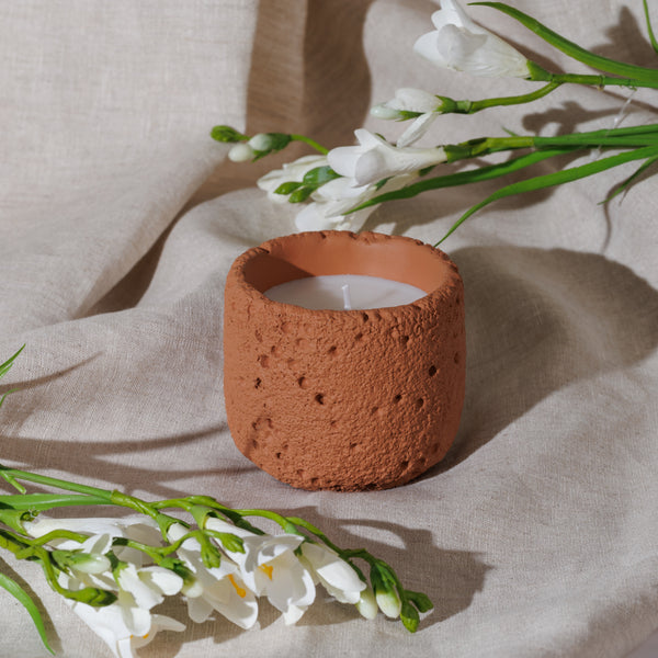 Scented Stone Cement Candle Gardenia