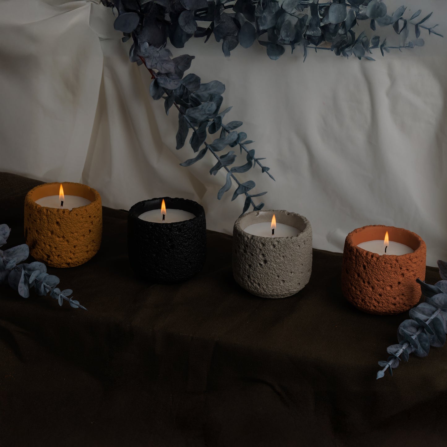 Scented Stone Cement Candle Gardenia Rose ???